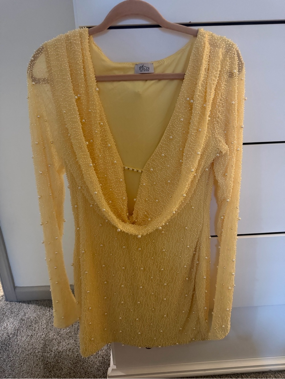 Yellow Pearl Oh Polly Mini Dress